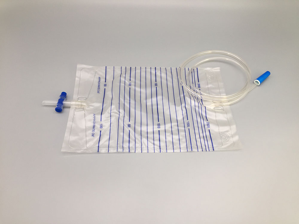 urine bag with T valve
